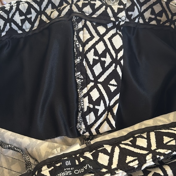 Mario Serrani Italy Black White Dressy Bermuda Short 10 Pockets Tummy Control - Picture 5 of 6